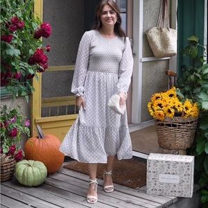 Grace Midi Dress, Birch Dot, size L, by Mad About Style for the Jilly Box